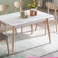 2/5/7 Pieces Modern Rectangle Glass Top Wooden Frame Dining Set for Home