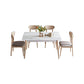 2/5/7 Pieces Modern Rectangle Glass Top Wooden Frame Dining Set for Home