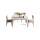 2/5/7 Pieces Modern Rectangle Glass Top Wooden Frame Dining Set for Home