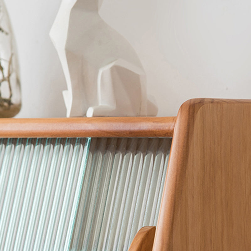 Armadietto di stoccaggio in legno in legno di pino in stile nordico con porte di vetro