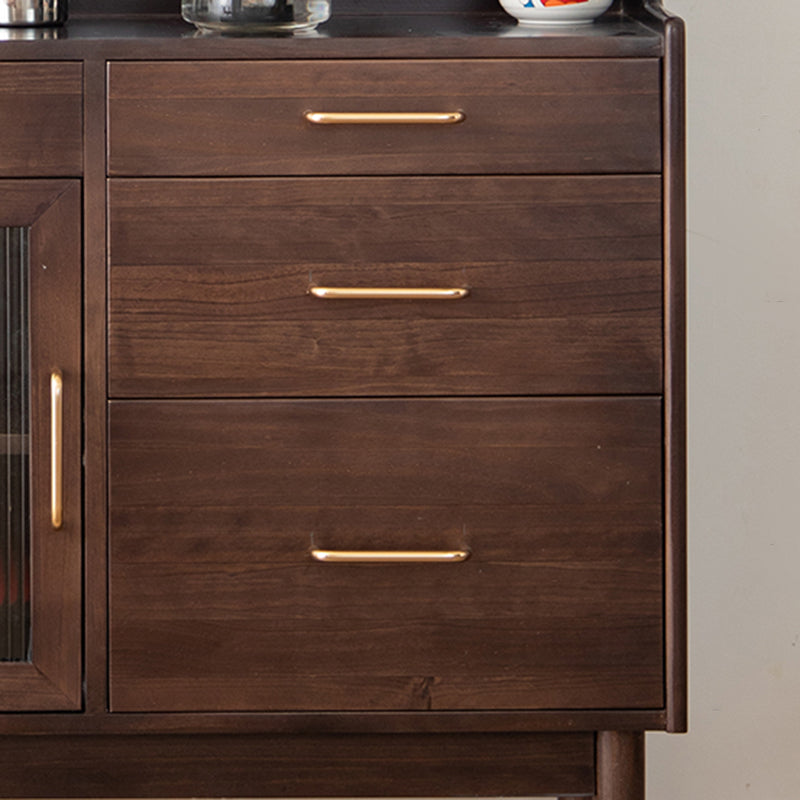 Armadietto di stoccaggio in legno in legno di pino in stile nordico con porte di vetro