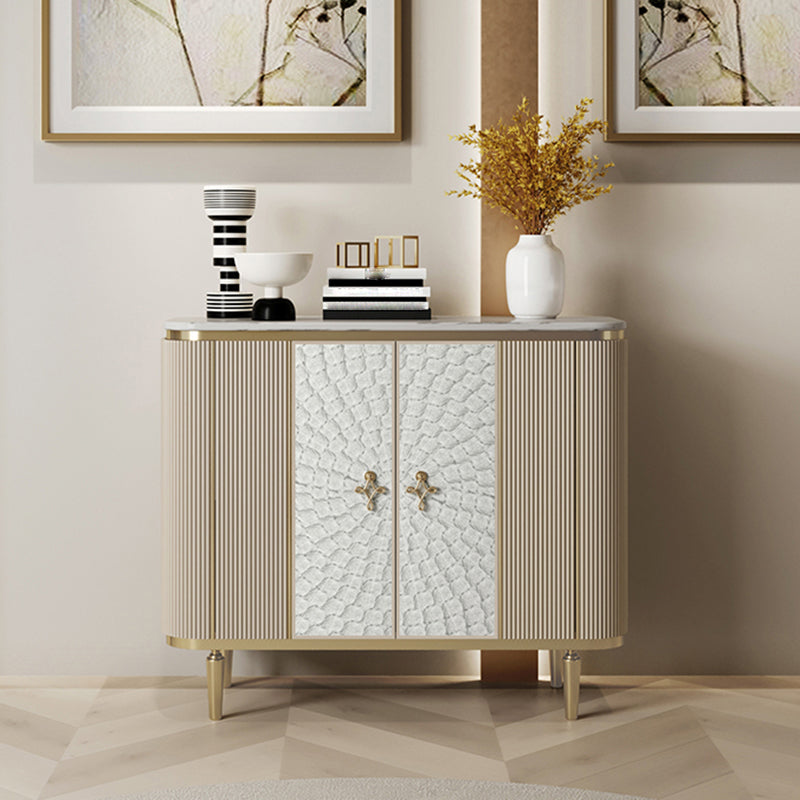 Modern Style Wooden Storage Sideboard Cabinet with Marble Top 31"L x 12"W x 35"H Clearhalo 'buffet_sideboard' 'Buffets & Sideboards' 'furn' 'furn_buffet_sideboard' 'Furniture' 'Kitchen & Dining Furniture' 7807531