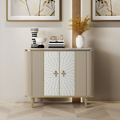 Modern Style Wooden Storage Sideboard Cabinet with Marble Top 31"L x 12"W x 35"H Clearhalo 'buffet_sideboard' 'Buffets & Sideboards' 'furn' 'furn_buffet_sideboard' 'Furniture' 'Kitchen & Dining Furniture' 7807531