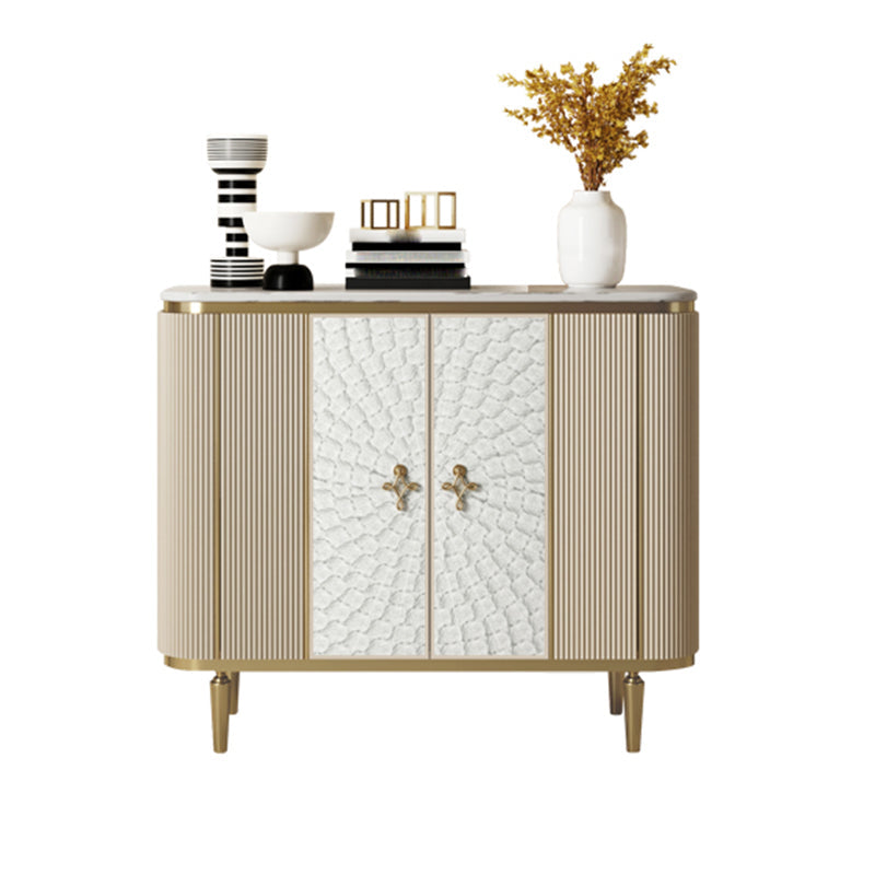 Modern Style Wooden Storage Sideboard Cabinet with Marble Top 39"L x 12"W x 35"H Clearhalo 'buffet_sideboard' 'Buffets & Sideboards' 'furn' 'furn_buffet_sideboard' 'Furniture' 'Kitchen & Dining Furniture' 7807532