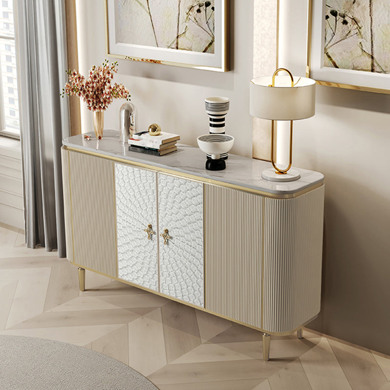 Modern Style Wooden Storage Sideboard Cabinet with Marble Top Clearhalo 'buffet_sideboard' 'Buffets & Sideboards' 'furn' 'furn_buffet_sideboard' 'Furniture' 'Kitchen & Dining Furniture' 7807535