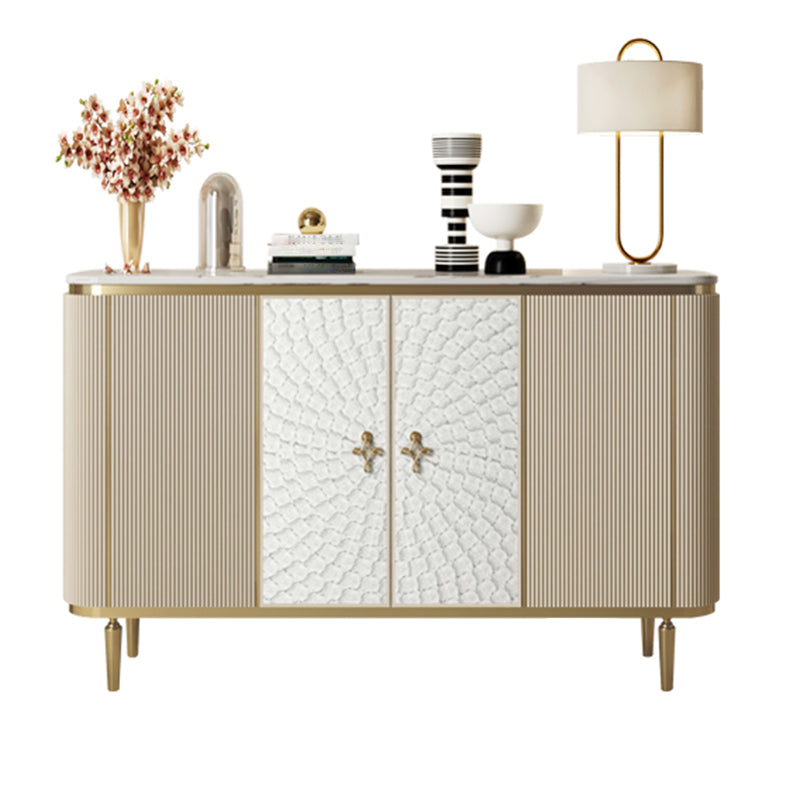 Modern Style Wooden Storage Sideboard Cabinet with Marble Top 59"L x 16"W x 35"H Clearhalo 'buffet_sideboard' 'Buffets & Sideboards' 'furn' 'furn_buffet_sideboard' 'Furniture' 'Kitchen & Dining Furniture' 7807536