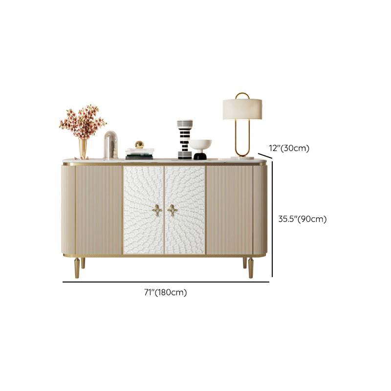 Modern Style Wooden Storage Sideboard Cabinet with Marble Top Clearhalo 'buffet_sideboard' 'Buffets & Sideboards' 'furn' 'furn_buffet_sideboard' 'Furniture' 'Kitchen & Dining Furniture' 7807549