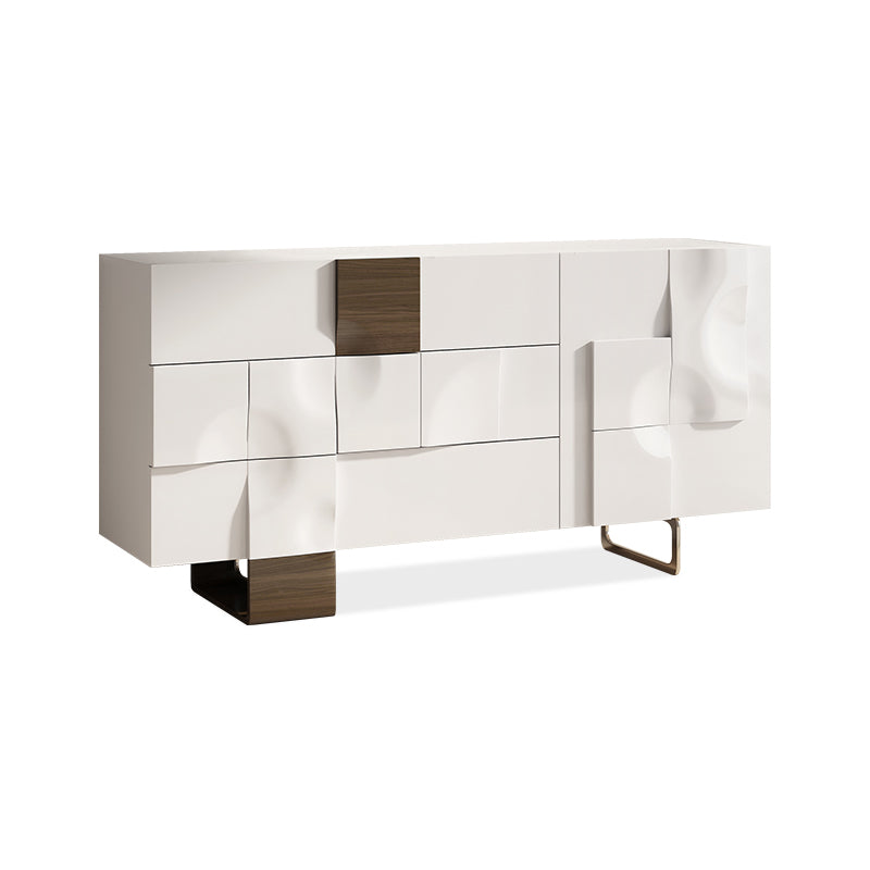 Cassetti di stoccaggio in legno massiccio in stile nordico mobile in bianco