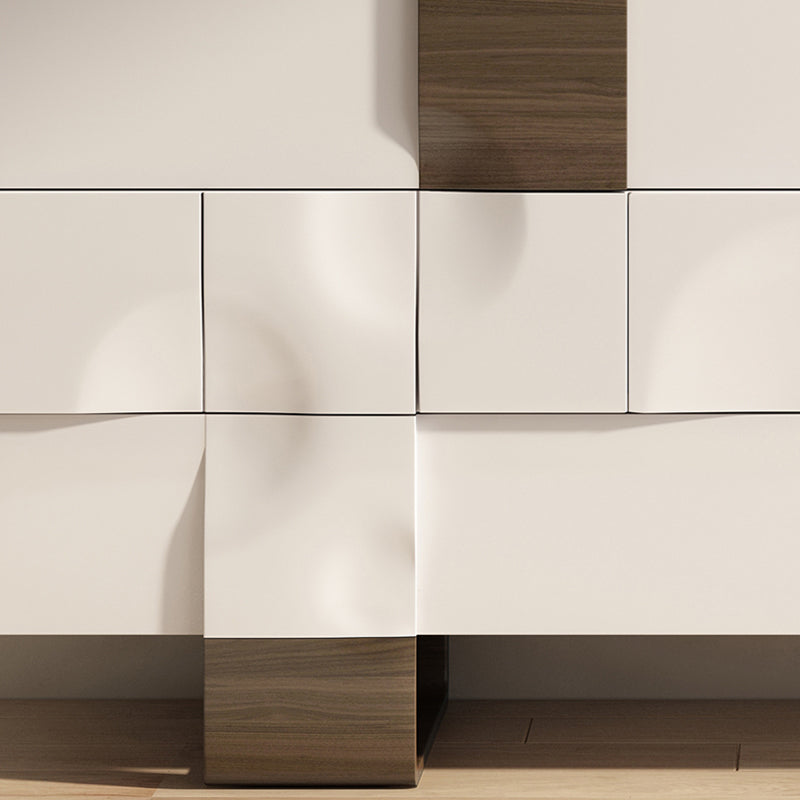 Tiroirs de rangement en bois massif de style nordique Armoire à buffet en blanc