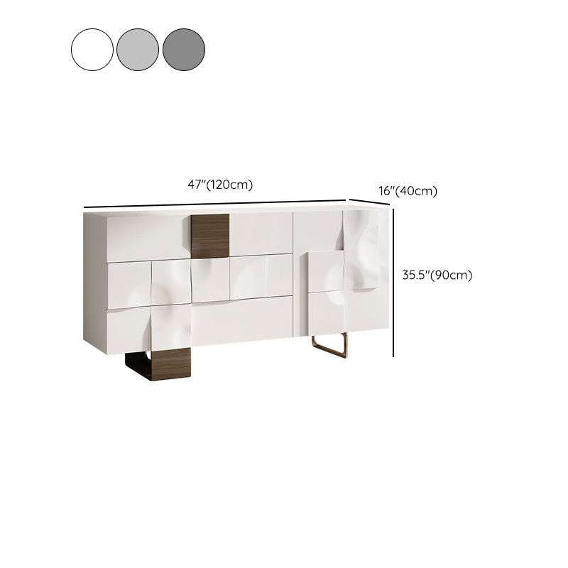 Tiroirs de rangement en bois massif de style nordique Armoire à buffet en blanc