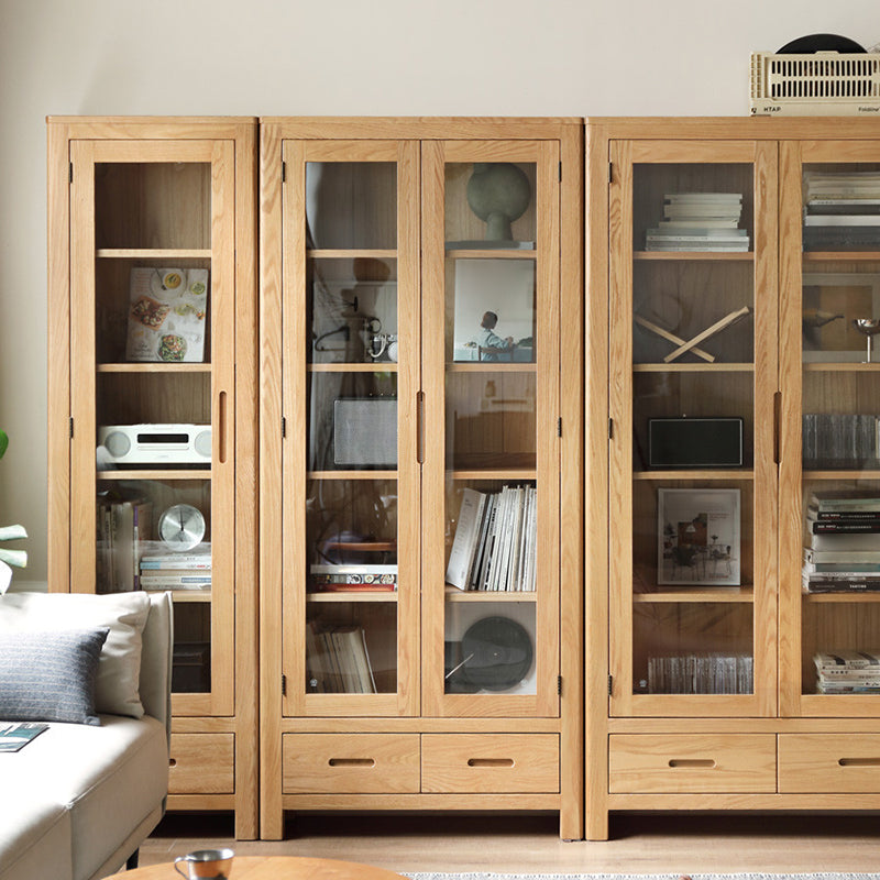 Solid Wood Display Cabinet Modern Style Glass Door with Adjustable Shelf Clearhalo 'Display & China Cabinets' 'display_china_cabinets' 'furn' 'furn_display_china_cabinets' 'Furniture' 'Kitchen & Dining Furniture' 7807616