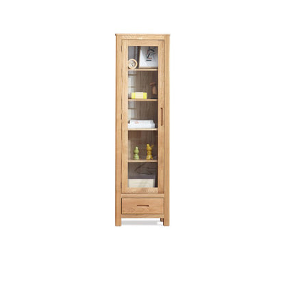 Solid Wood Display Cabinet Modern Style Glass Door with Adjustable Shelf 22"L x 13"W x 75"H Natural Clearhalo 'Display & China Cabinets' 'display_china_cabinets' 'furn' 'furn_display_china_cabinets' 'Furniture' 'Kitchen & Dining Furniture' 7807617