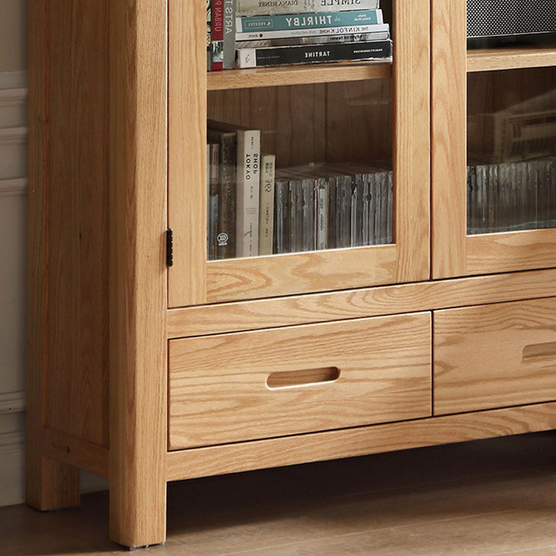 Solid Wood Display Cabinet Modern Style Glass Door with Adjustable Shelf Clearhalo 'Display & China Cabinets' 'display_china_cabinets' 'furn' 'furn_display_china_cabinets' 'Furniture' 'Kitchen & Dining Furniture' 7807627