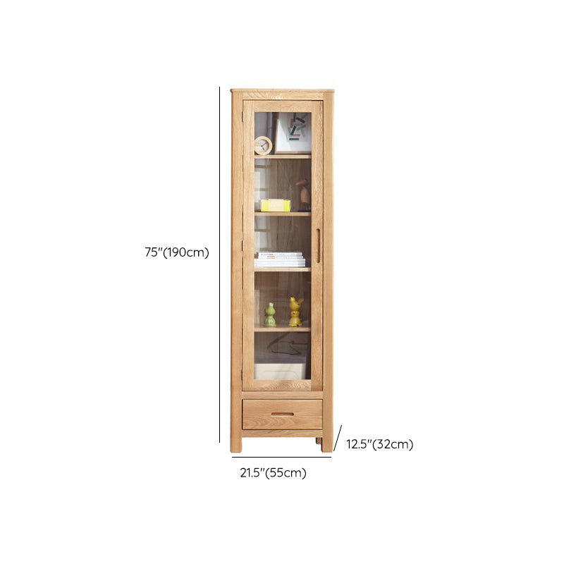 Solid Wood Display Cabinet Modern Style Glass Door with Adjustable Shelf Clearhalo 'Display & China Cabinets' 'display_china_cabinets' 'furn' 'furn_display_china_cabinets' 'Furniture' 'Kitchen & Dining Furniture' 7807629