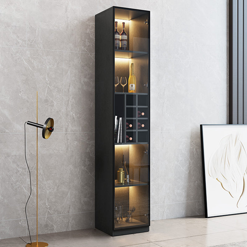 Moderne stijl gefabriceerde houten vloer fleshouder met glazen deur