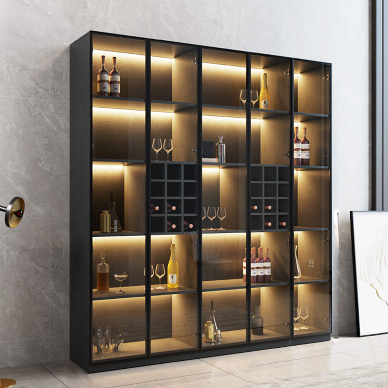 Moderne stijl gefabriceerde houten vloer fleshouder met glazen deur