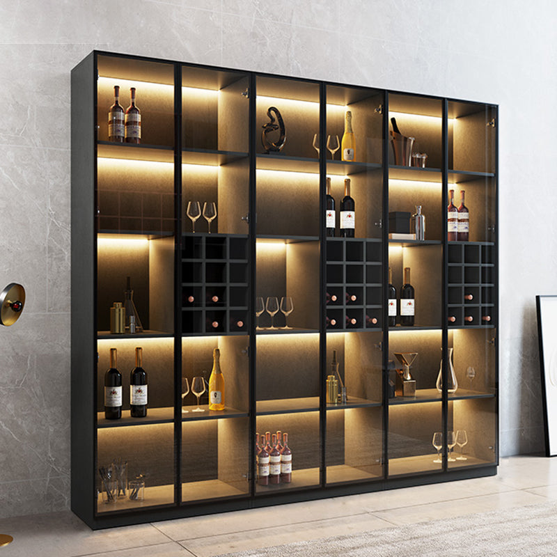 Moderne stijl gefabriceerde houten vloer fleshouder met glazen deur