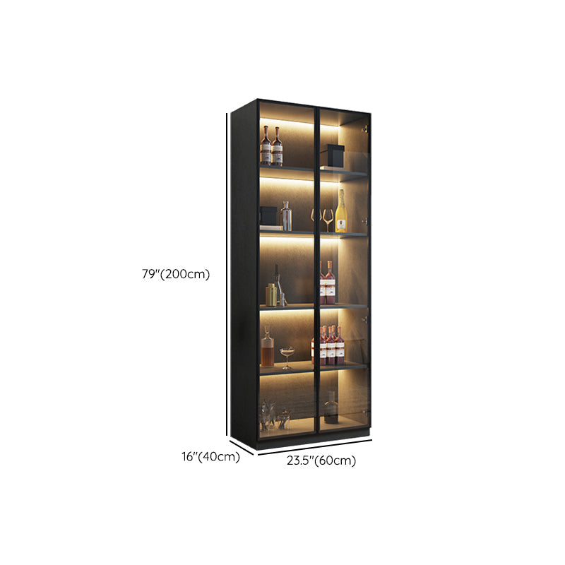 Moderne stijl gefabriceerde houten vloer fleshouder met glazen deur