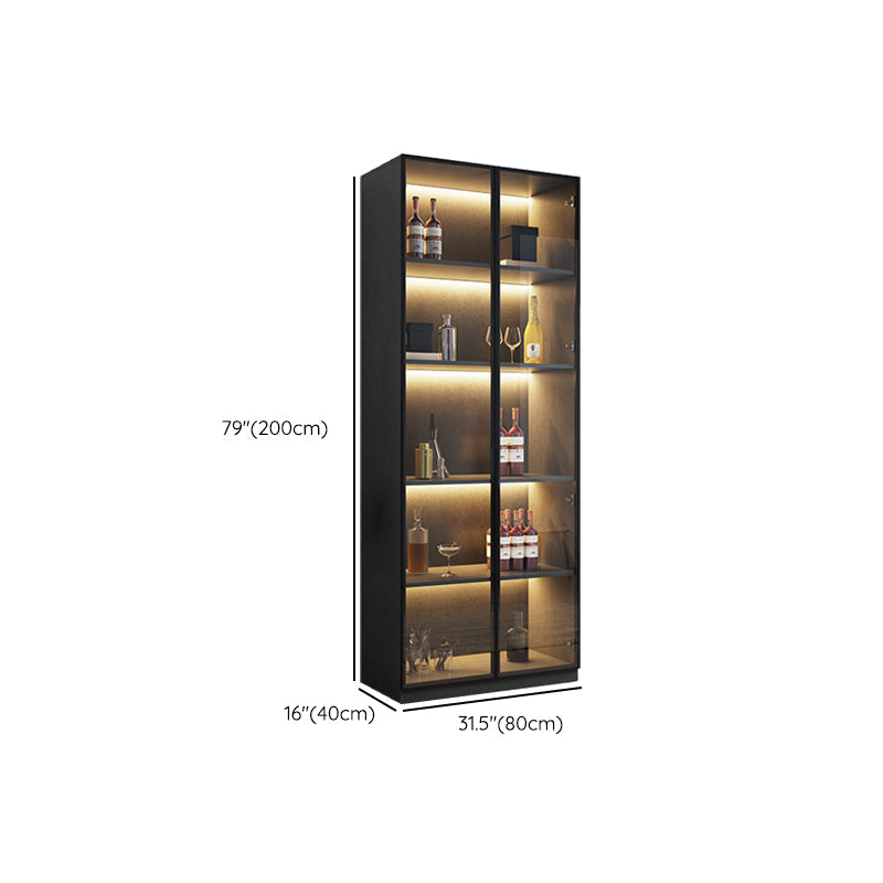 Moderne stijl gefabriceerde houten vloer fleshouder met glazen deur