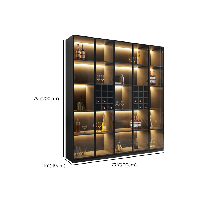 Moderne stijl gefabriceerde houten vloer fleshouder met glazen deur