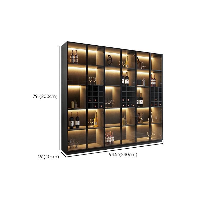 Moderne stijl gefabriceerde houten vloer fleshouder met glazen deur