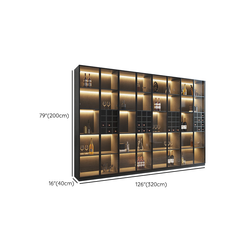 Moderne stijl gefabriceerde houten vloer fleshouder met glazen deur