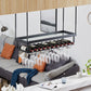 Metal Industrial Wine Holder Rack Hanging with Glass Holder and Storage Shelf Clearhalo 'furn' 'furn_wine_racks' 'Furniture' 'Kitchen & Dining Furniture' 'Wine Racks' 'wine_racks' 7807707