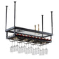 Metal Industrial Wine Holder Rack Hanging with Glass Holder and Storage Shelf Clearhalo 'furn' 'furn_wine_racks' 'Furniture' 'Kitchen & Dining Furniture' 'Wine Racks' 'wine_racks' 7807709