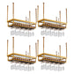 Metal Industrial Wine Holder Rack Hanging with Glass Holder and Storage Shelf Gold 4 Piece Set Clearhalo 'furn' 'furn_wine_racks' 'Furniture' 'Kitchen & Dining Furniture' 'Wine Racks' 'wine_racks' 7807710