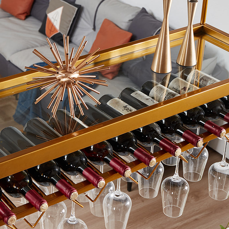 Metal Industrial Wine Holder Rack Hanging with Glass Holder and Storage Shelf Clearhalo 'furn' 'furn_wine_racks' 'Furniture' 'Kitchen & Dining Furniture' 'Wine Racks' 'wine_racks' 7807711