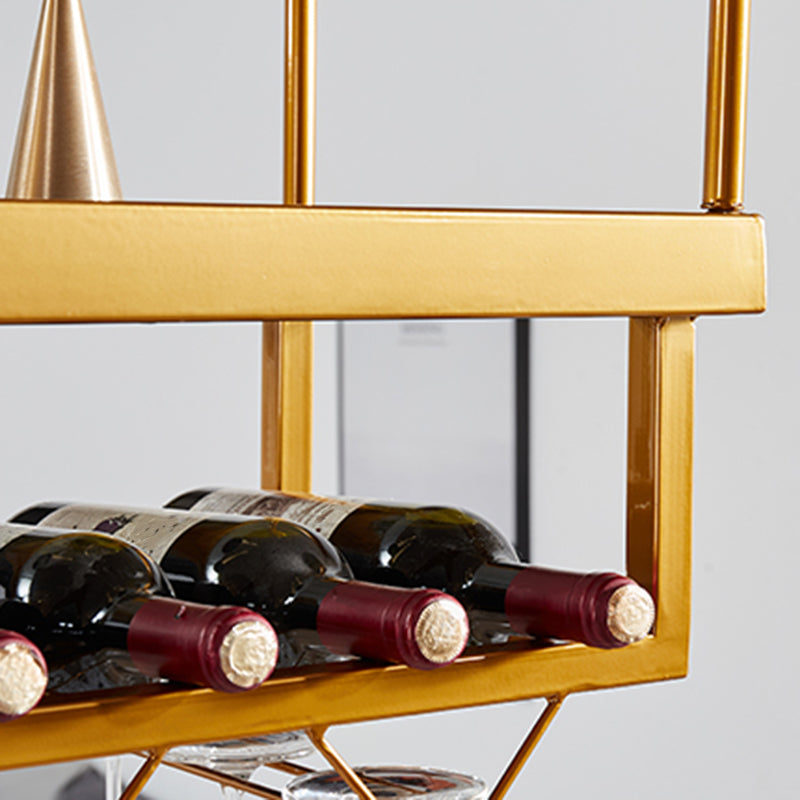 Metal Industrial Wine Holder Rack Hanging with Glass Holder and Storage Shelf Clearhalo 'furn' 'furn_wine_racks' 'Furniture' 'Kitchen & Dining Furniture' 'Wine Racks' 'wine_racks' 7807714