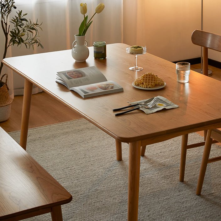 Moderne massief houten rechthoekige ruimtebesparende eettafel met 4 poten