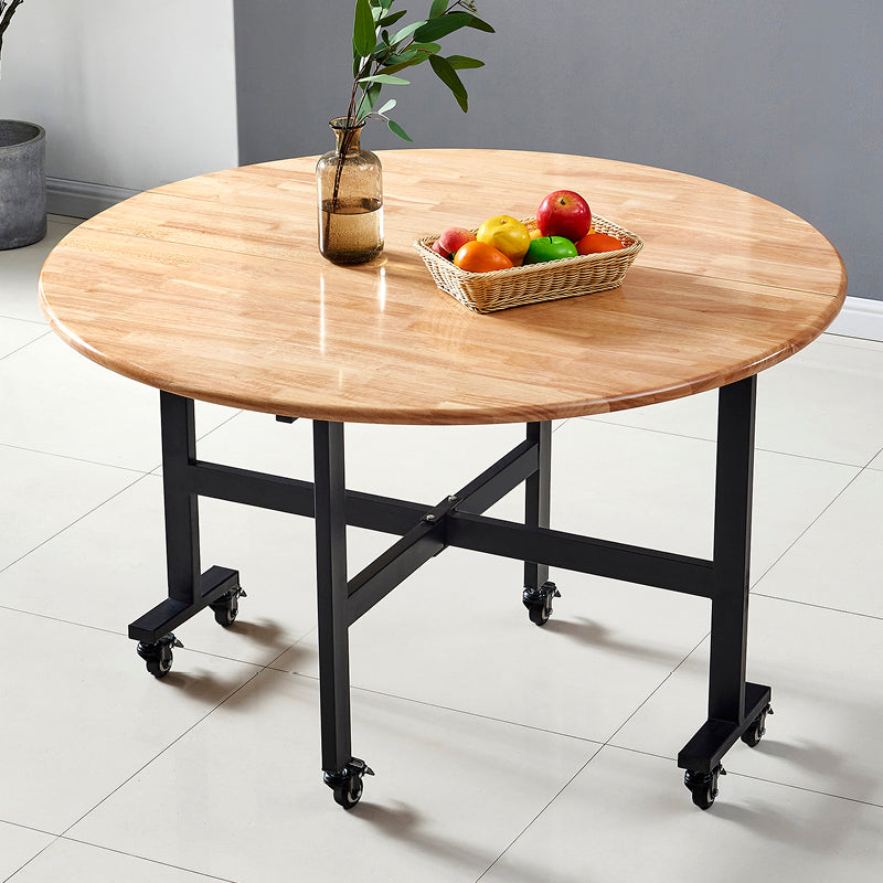 Modern Style Round Solid Wood Dining Table in Natural Color for Dining Room Clearhalo 'Dining Tables & Seating' 'Dining Tables' 'dining_table' 'furn' 'furn_dining_table' 'Furniture' 'Kitchen & Dining Furniture' 7807735