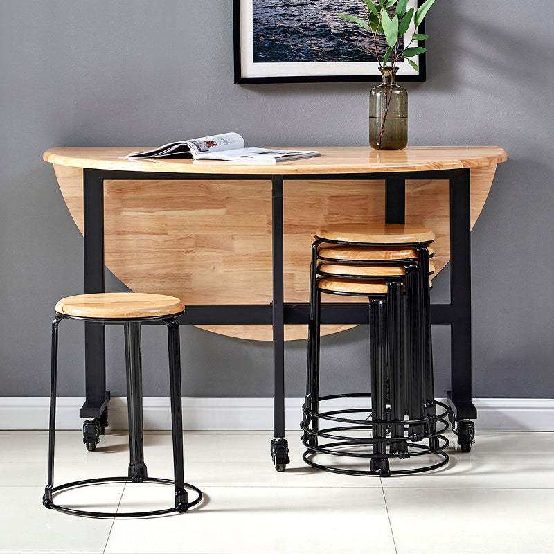 Modern Style Round Solid Wood Dining Table in Natural Color for Dining Room Clearhalo 'Dining Tables & Seating' 'Dining Tables' 'dining_table' 'furn' 'furn_dining_table' 'Furniture' 'Kitchen & Dining Furniture' 7807738