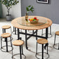 Modern Style Round Solid Wood Dining Table in Natural Color for Dining Room Clearhalo 'Dining Tables & Seating' 'Dining Tables' 'dining_table' 'furn' 'furn_dining_table' 'Furniture' 'Kitchen & Dining Furniture' 7807745