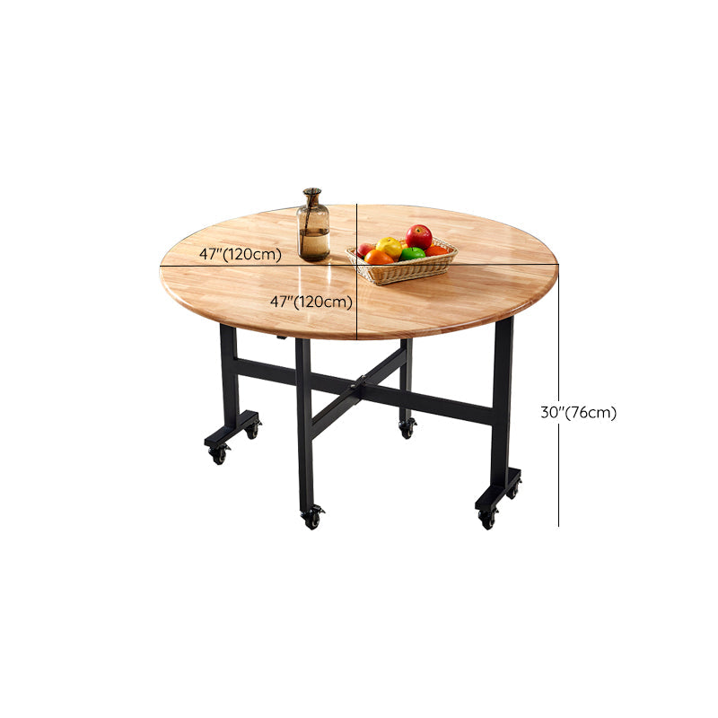 Modern Style Round Solid Wood Dining Table in Natural Color for Dining Room Clearhalo 'Dining Tables & Seating' 'Dining Tables' 'dining_table' 'furn' 'furn_dining_table' 'Furniture' 'Kitchen & Dining Furniture' 7807746