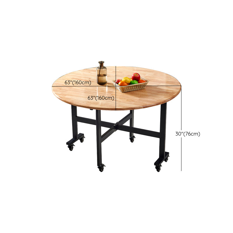 Modern Style Round Solid Wood Dining Table in Natural Color for Dining Room Clearhalo 'Dining Tables & Seating' 'Dining Tables' 'dining_table' 'furn' 'furn_dining_table' 'Furniture' 'Kitchen & Dining Furniture' 7807749