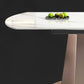 Modern Round Stone Top Dining Table with Pedestal for Living Room