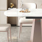 Modern Round Stone Top Dining Table with Pedestal for Living Room