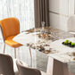 Modern Round Stone Top Dining Table with Pedestal for Living Room