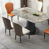 Modern Round Stone Top Dining Table with Pedestal for Living Room