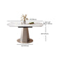 Modern Round Stone Top Dining Table with Pedestal for Living Room