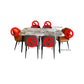 Contemporary Stone Rectangular Dining Table with 4 Steel Foot Clearhalo 'Dining Tables & Seating' 'Dining Tables' 'dining_table' 'furn' 'furn_dining_table' 'Furniture' 'Kitchen & Dining Furniture' 7807803