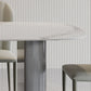 Modern Rectangular Stone Top Dining Table with Metal Legs for Living Room