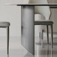 Modern Rectangular Stone Top Dining Table with Metal Legs for Living Room