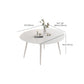 Modern Round Stone Dining Table Extendable for Small Spaces in White Clearhalo 'Dining Tables & Seating' 'Dining Tables' 'dining_table' 'furn' 'furn_dining_table' 'Furniture' 'Kitchen & Dining Furniture' 7807835