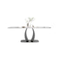 Rectangular Stone Top Dining Table Double Pedestal Metal Base for Living Room Clearhalo 'Dining Tables & Seating' 'Dining Tables' 'dining_table' 'furn' 'furn_dining_table' 'Furniture' 'Kitchen & Dining Furniture' 7807841