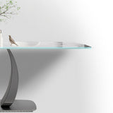 Rectangular Stone Top Dining Table Double Pedestal Metal Base for Living Room Clearhalo 'Dining Tables & Seating' 'Dining Tables' 'dining_table' 'furn' 'furn_dining_table' 'Furniture' 'Kitchen & Dining Furniture' 7807844