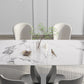 Rectangular Stone Top Dining Table Double Pedestal Metal Base for Living Room Clearhalo 'Dining Tables & Seating' 'Dining Tables' 'dining_table' 'furn' 'furn_dining_table' 'Furniture' 'Kitchen & Dining Furniture' 7807845
