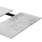 Modern Rectangular Stone Top Dining Table Extendable for Small Spaces in Grey